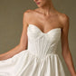 Vestido Coto en A, Con Escote Corazón Drapeado, Color Off White