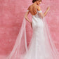 Vestido de Novia Recto de Encaje con Tirantes y Escote V