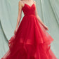 Vestido cruzado con tirantes y caída en V Colores Red y Royal
