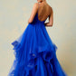 Vestido cruzado con tirantes y caída en V Colores Red y Royal
