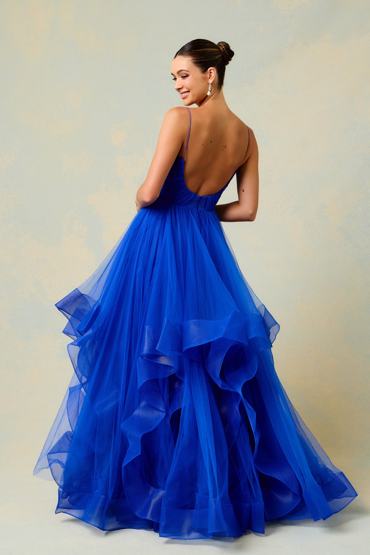 Vestido cruzado con tirantes y caída en V Colores Red y Royal