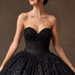Vestido de Fiesta de Tul con Brillo Bordado con Lentejuelas y Cristales, Color Pink Y Black