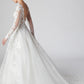 Vestido de Novia Línea A Con Mangas Largas Cuello V Color Off White