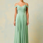 Vestido de Chiffon al Hombro con Tirantes (Varios Colores)