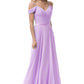 Vestido de Chiffon al Hombro con Tirantes (Varios Colores)