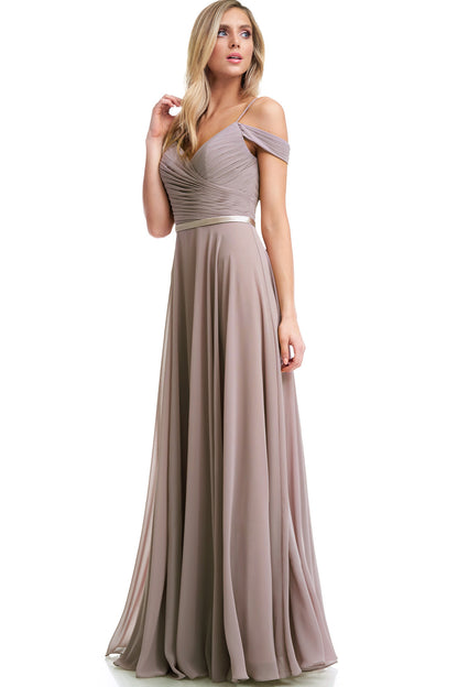Vestido de Chiffon al Hombro con Tirantes (Varios Colores)
