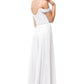 Vestido de Fiesta de Chiffon con Manga al Hombro y Tirantes, Color Off White