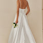 Vestido Corte en A con Tirantes y Escote en V, Color Off White