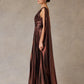 Vestido Metalizado de un Hombro Color Bronze