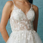 Vestido de Novia Corte en A de Tul con Encaje Bordado, Escote de Corazón y Tirantes, Color Off White