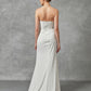 Vestido de Novia de Satén Elástico con Escote de Corazón, Color Off White