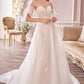 Vestido de Novia Willow Cello en V y Espalda Abierta Curvy, Color Off White Nude