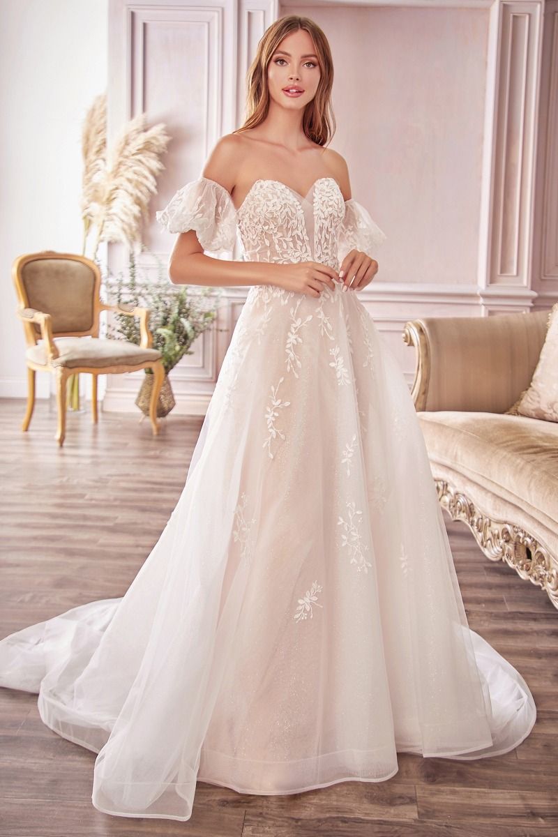 Vestido de Novia Willow Cello en V y Espalda Abierta Curvy, Color Off White Nude