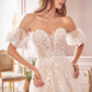 Vestido de Novia Willow Cello en V y Espalda Abierta Curvy, Color Off White Nude