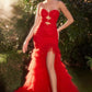 Vestido  Corte Sirena con Tirantes en color Red.