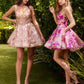 Vestido Corto Estampado Floral de Lentejuelas. (Varios Colores)