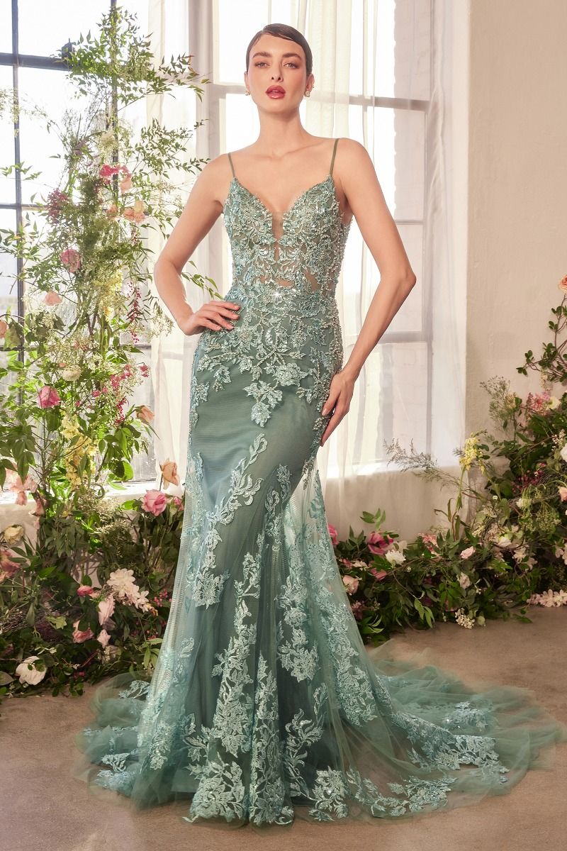 Vestido Corte Sirena Con Detalles en Encaje. (Varios Colores)