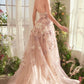 Vestido Corte A Con Aplicaciones Florales Color Mauve