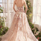 Vestido Corte A Con Aplicaciones Florales Color Mauve