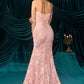 Vestido Entallado con Corpiño de Encaje Transparente con Motivo Floral y Abertura en la Pierna (Varios Colores)
