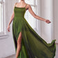 Vestido de Satín con Abertura. (Varios Colores)