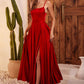 Vestido de Satín con Abertura. (Varios Colores)