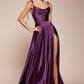 Vestido de Dama de Honor corte A con Tela Satinada y Lazos Ajustables (Varios Colores)