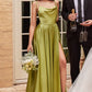 Vestido de Dama de Honor corte A con Tela Satinada y Lazos Ajustables (Varios Colores)