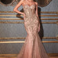 Vestido Corte de  Sirena Color Rose Gold