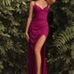 Vestido de Noche Corte Ajustado con Tirantes y Apertura en la pierna (Varios Colores)