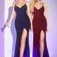 Vestido de Noche Corte Ajustado con Tirantes y Apertura en la pierna (Varios Colores)