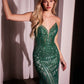 Vestido Corte Sirena Decorado sin Tirantes. (Varios Colores)