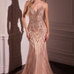 Vestido Corte Sirena Decorado sin Tirantes. (Varios Colores)