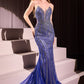 Vestido Corte Sirena Decorado sin Tirantes. (Varios Colores)