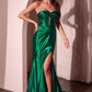 Vestido de Satén Sin Tirantes. (Varios Colores)