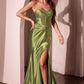 Vestido de Satén Sin Tirantes. (Varios Colores)