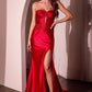 Vestido de Satén Sin Tirantes. (Varios Colores)