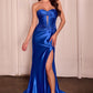Vestido de Satén Sin Tirantes. (Varios Colores)