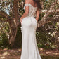Vestido de Novia Ajustado con Encaje y Hombros Descbiertos Color Off White