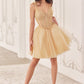 Vestido Corto de Tul en Línea A (Varios Colores)