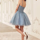 Vestido Corto de Tul en Línea A (Varios Colores)