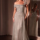 Vestido Con Escote Ligeramente Drapeado con Detalles Lineales de Lentejuelas y Mangas Ajustables (Varios Colores)