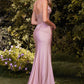 Vestido con Abertura en la Pierna Con Tipo Corse Con Piedras Brillantes (Varios Colores)