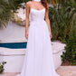 Vestido de Novia Corte en A con Escote Redondo, Color Off White