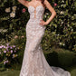 Vestido de Novia En Contraste de Encaje Fit & Flare