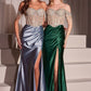 Vestido de Satén Con Hombros Decorados (Varios Colores)