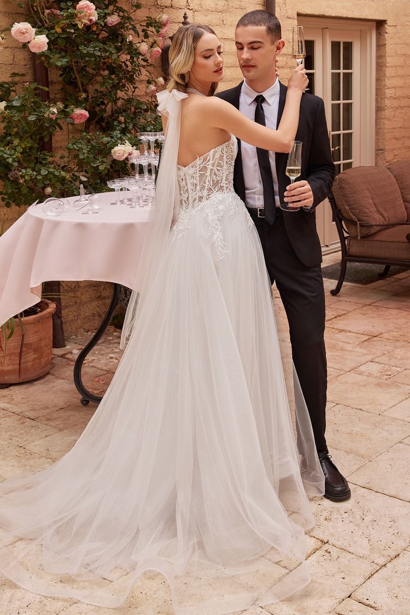 Vestido de Novia en linea A Sin Tirantes.