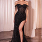Vestido de Noche con Hombros Totalmente Adornados (Varios Colores)