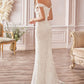 Vestido de Novia orte Sirena con Hombros descubiertos Color Offe White.