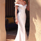 Vestido de Novia orte Sirena con Hombros descubiertos Color Offe White.